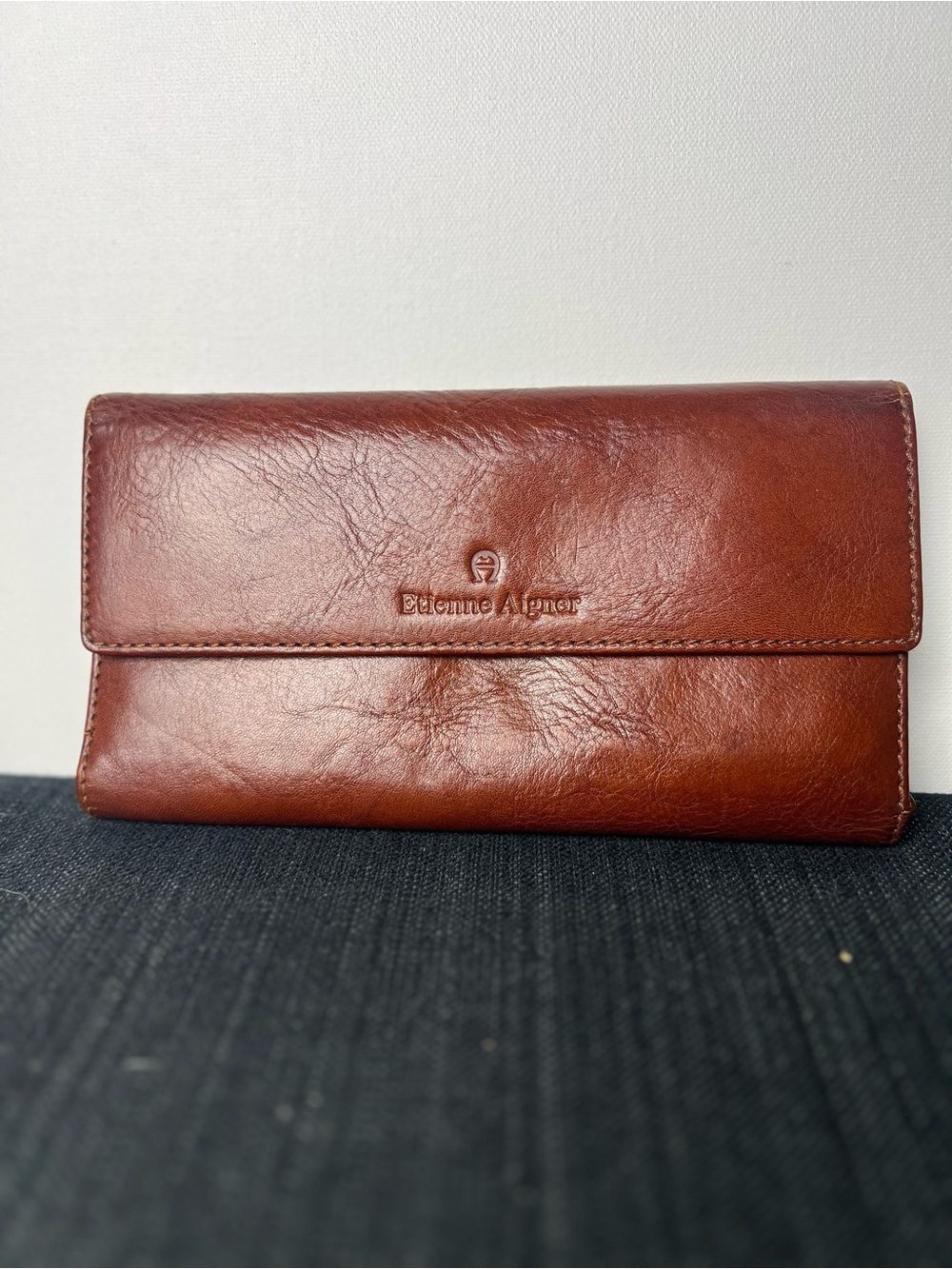 Vintage Etienne Aigner Leather Checkbook Wallet